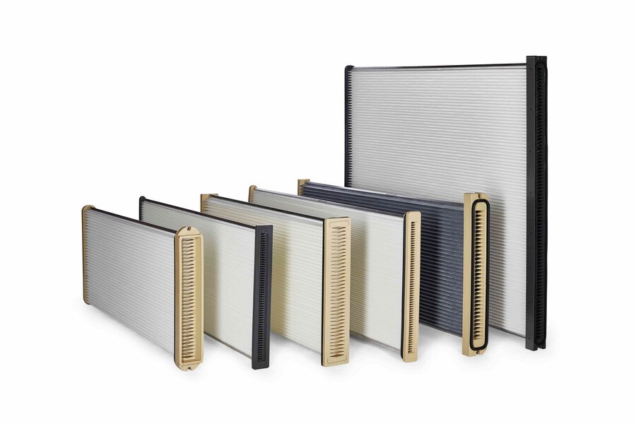 Flat cell filters for dedusting systems 