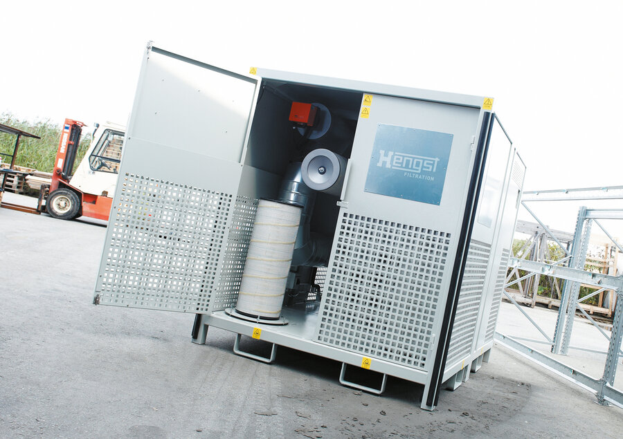 Banc d'essai mobile pour les systèmes d'admission d'air des turbines à gaz